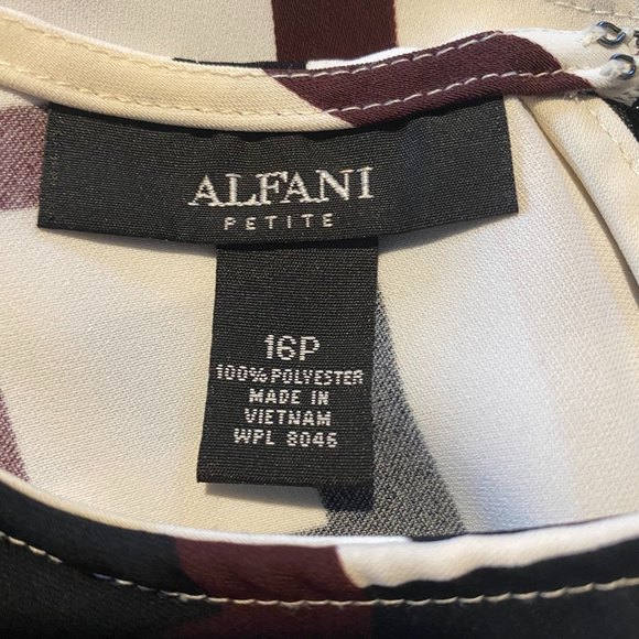 Alfani Petite Polyester Colorblock High-low Blouse/Top Plus Size 16 Multicolor - Picture 6 of 7